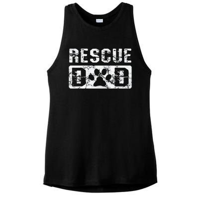 Rescue Dad Animal Activist Dog Lover Pet Owner Rescuer Dad Ladies PosiCharge Tri-Blend Wicking Tank