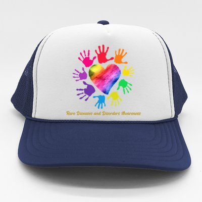 Rare Diseases And Disorders Awareness Hands Gift Cute Gift Trucker Hat