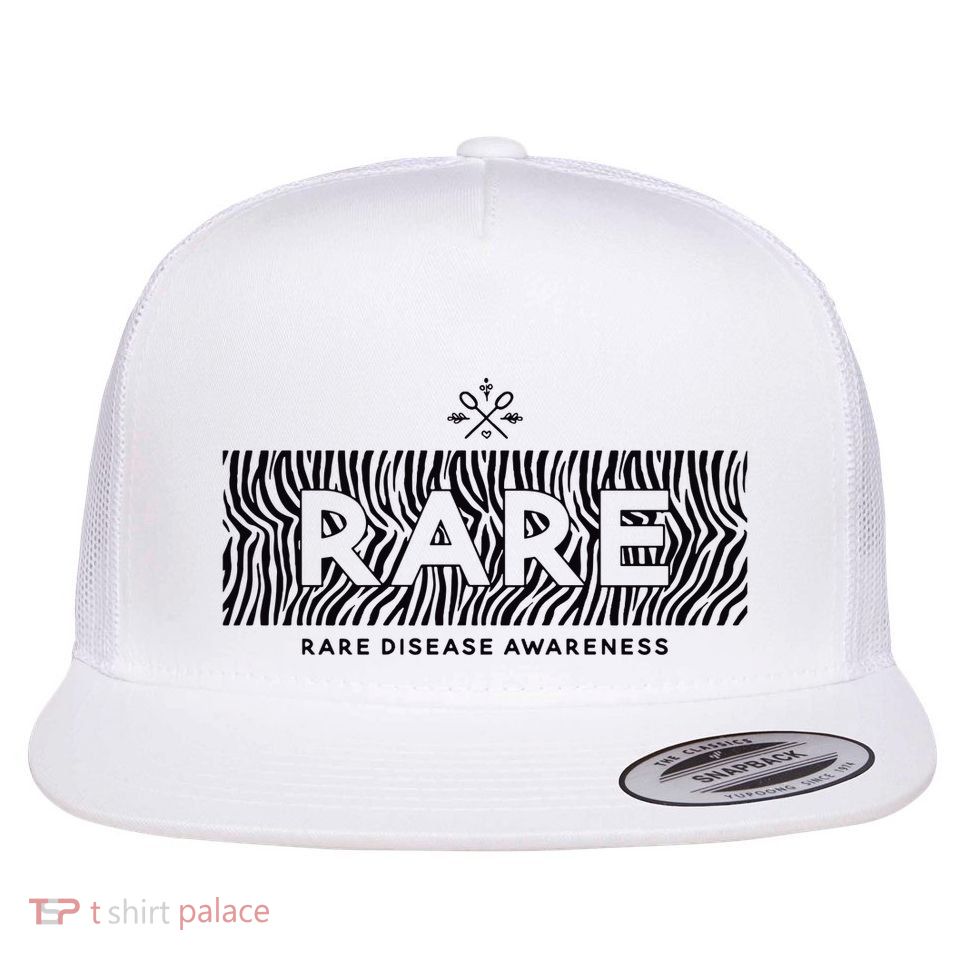 Rare Disease Awareness Rare Rare Chronic Illness Flat Bill Trucker Hat