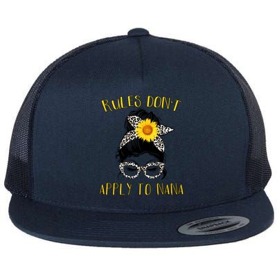 Rules Don't Apply To Nana Grandma Christmas Mother's Day Cute Gift Flat Bill Trucker Hat