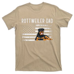 Rottweiler Dad American Flag Gift Rot Rottie Dog Gift For T-Shirt