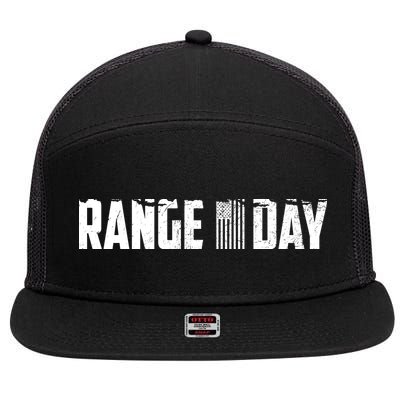 Range Day American Flag 7 Panel Mesh Trucker Snapback Hat