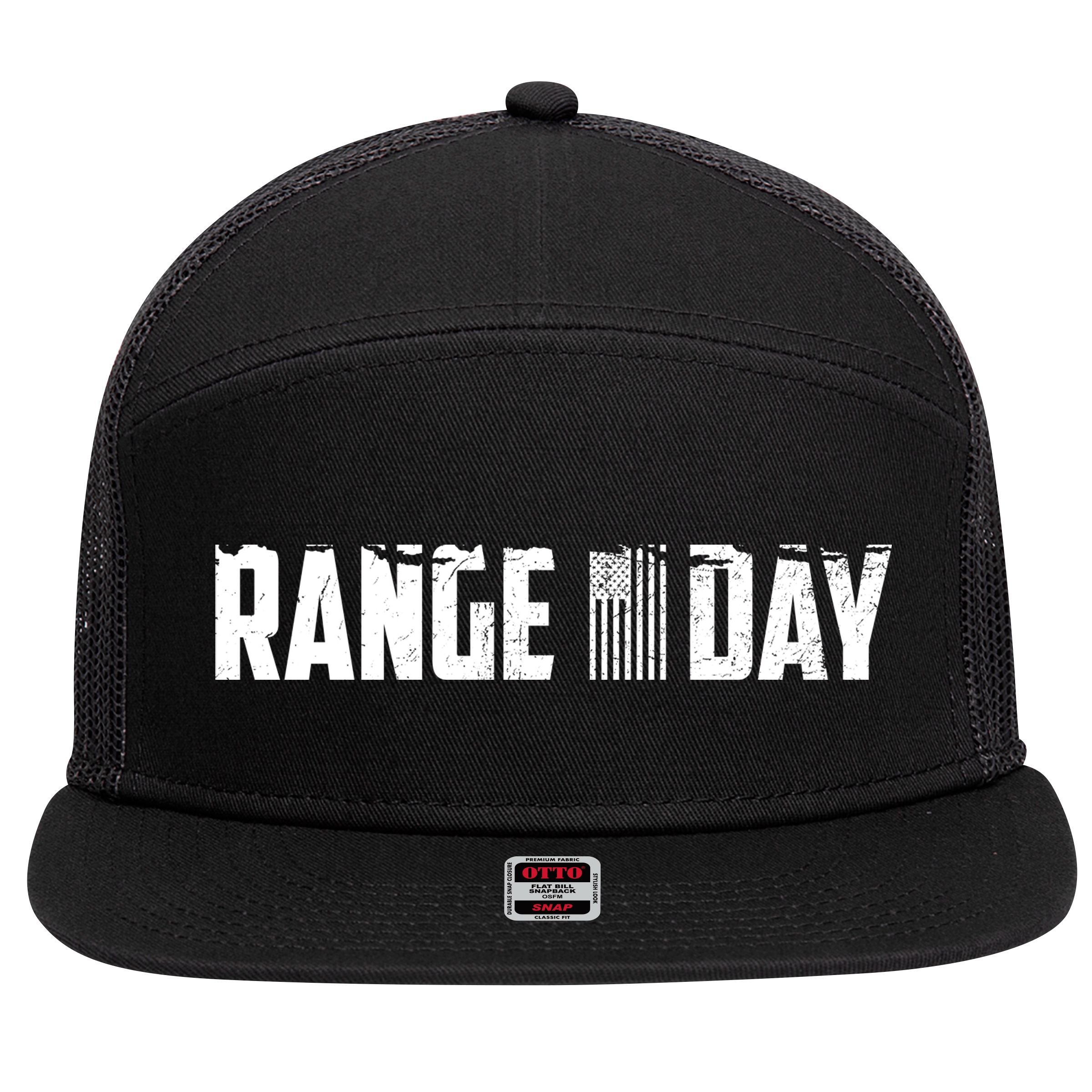 Range Day American Flag 7 Panel Mesh Trucker Snapback Hat