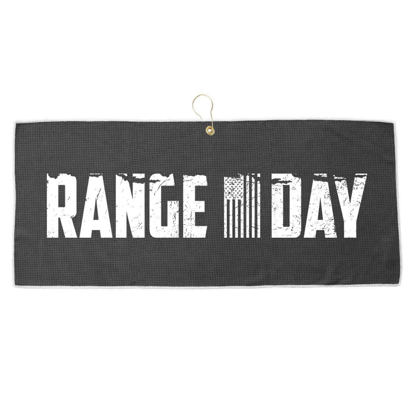 Range Day American Flag Large Microfiber Waffle Golf Towel