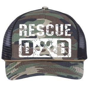 Rescue Dad Animal Activist Dog Lover Pet Owner Rescuer Dad Retro Rope Trucker Hat Cap