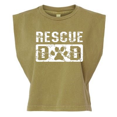 Rescue Dad Animal Activist Dog Lover Pet Owner Rescuer Dad Garment-Dyed Women's Muscle Tee