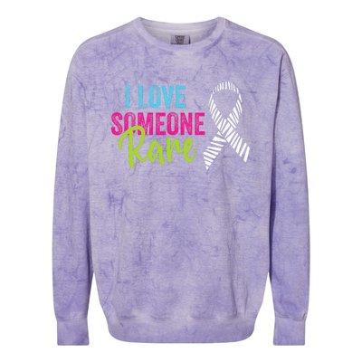 Rare Disease Awareness Zebra Ribbon I Love Someone Rare Colorblast Crewneck Sweatshirt