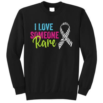 Rare Disease Awareness Zebra Ribbon I Love Someone Rare Sweatshirt