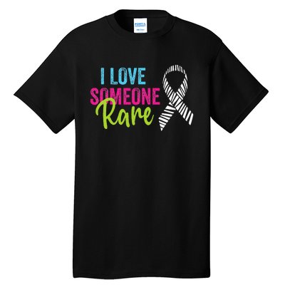 Rare Disease Awareness Zebra Ribbon I Love Someone Rare Tall T-Shirt