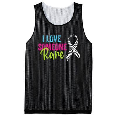 Rare Disease Awareness Zebra Ribbon I Love Someone Rare Mesh Reversible Basketball Jersey Tank