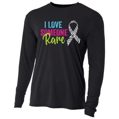 Rare Disease Awareness Zebra Ribbon I Love Someone Rare Cooling Performance Long Sleeve Crew