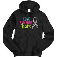 Rare Disease Awareness Zebra Ribbon I Love Someone Rare Tie Dye Hoodie