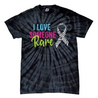 Rare Disease Awareness Zebra Ribbon I Love Someone Rare Tie-Dye T-Shirt