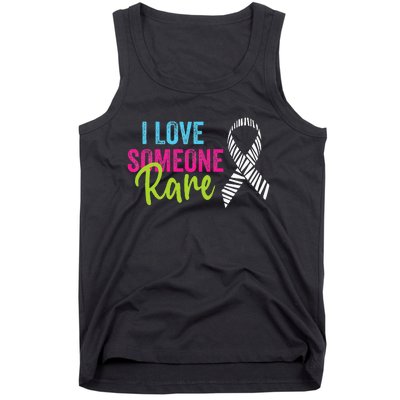 Rare Disease Awareness Zebra Ribbon I Love Someone Rare Tank Top