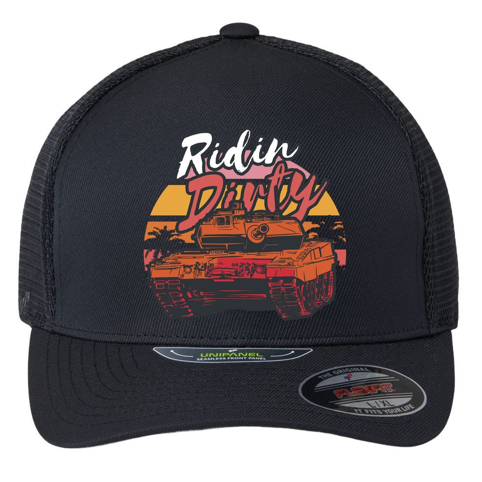 Ridin Dirty Army Flexfit Unipanel Trucker Cap