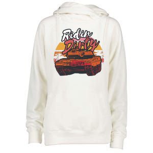 Ridin Dirty Army Womens Funnel Neck Pullover Hood