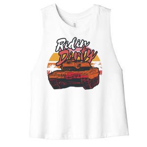 Ridin Dirty Army Women's Racerback Cropped Tank