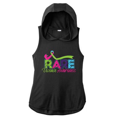 Rare Disease Awareness Rare Disease Day Warriors 2024 Ladies PosiCharge Tri-Blend Wicking Draft Hoodie Tank