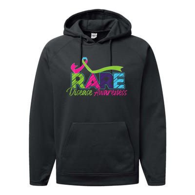 Rare Disease Awareness Rare Disease Day Warriors 2024 Performance Fleece Hoodie