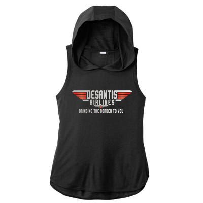 Ron DeSantis Airlines Top DeSantis Airlines Funny Meme Ladies PosiCharge Tri-Blend Wicking Draft Hoodie Tank