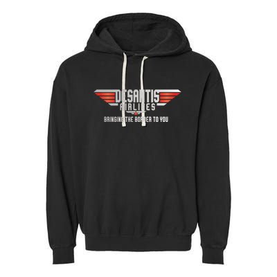 Ron DeSantis Airlines Top DeSantis Airlines Funny Meme Garment-Dyed Fleece Hoodie