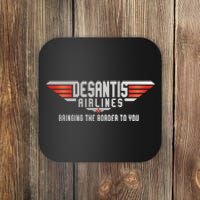 Ron DeSantis Airlines Top DeSantis Airlines Funny Meme Coaster