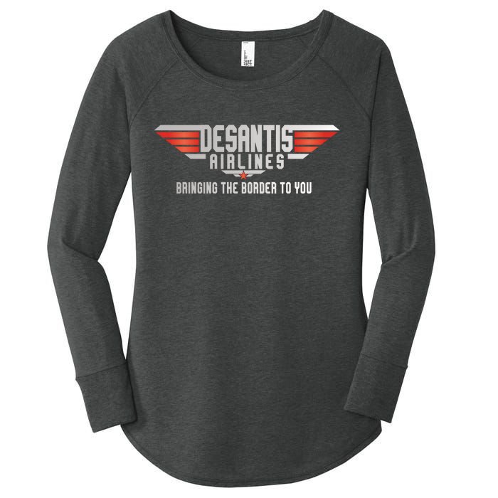 Ron DeSantis Airlines Top DeSantis Airlines Funny Meme Women's Perfect Tri Tunic Long Sleeve Shirt