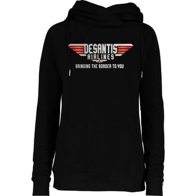 Ron DeSantis Airlines Top DeSantis Airlines Funny Meme Womens Funnel Neck Pullover Hood