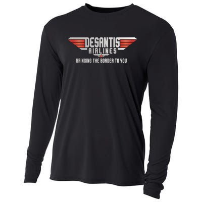 Ron DeSantis Airlines Top DeSantis Airlines Funny Meme Cooling Performance Long Sleeve Crew