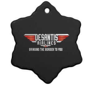 Ron DeSantis Airlines Top DeSantis Airlines Funny Meme Ceramic Star Ornament