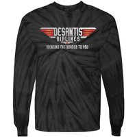 Ron DeSantis Airlines Top DeSantis Airlines Funny Meme Tie-Dye Long Sleeve Shirt