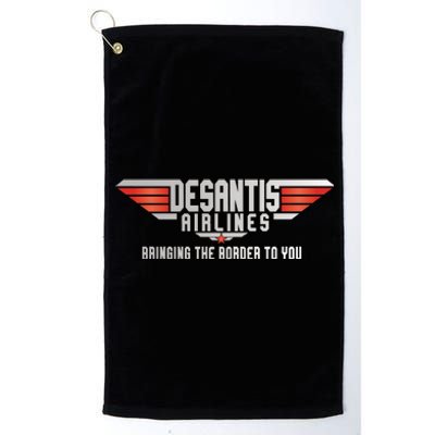 Ron DeSantis Airlines Top DeSantis Airlines Funny Meme Platinum Collection Golf Towel