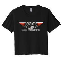 Ron DeSantis Airlines Top DeSantis Airlines Funny Meme Women's Crop Top Tee