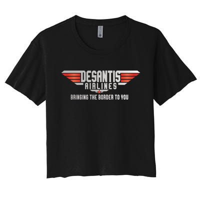 Ron DeSantis Airlines Top DeSantis Airlines Funny Meme Women's Crop Top Tee