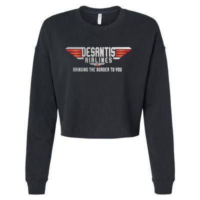 Ron DeSantis Airlines Top DeSantis Airlines Funny Meme Cropped Pullover Crew