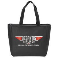 Ron DeSantis Airlines Top DeSantis Airlines Funny Meme Zip Tote Bag