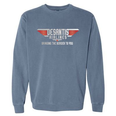 Ron DeSantis Airlines Top DeSantis Airlines Funny Meme Garment-Dyed Sweatshirt