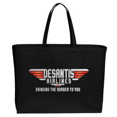 Ron DeSantis Airlines Top DeSantis Airlines Funny Meme Cotton Canvas Jumbo Tote