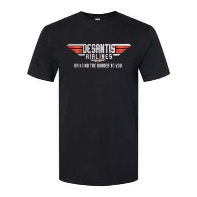 Ron DeSantis Airlines Top DeSantis Airlines Funny Meme Softstyle CVC T-Shirt