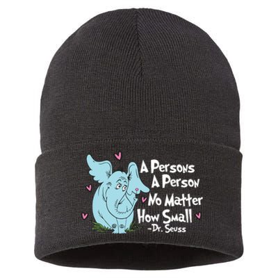 Reading Day A Persons A Person No Matter How Small Funny Teacher Sustainable Knit Beanie