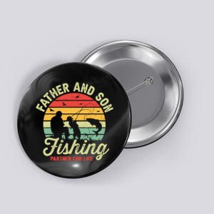 Retro Dad And Son Fishing Partners For Life Fathers Day Button