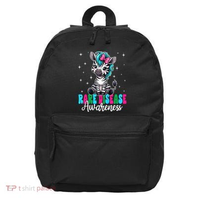 Rare Disease Awareness Cute Zebra Ribbon 16 in Basic Backpack