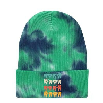 Retro Dental Assistant Tie Dye 12in Knit Beanie