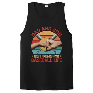 Retro Dad And Son Best Friends For Softball Life Fathers Day Funny Gift PosiCharge Competitor Tank