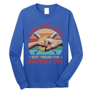 Retro Dad And Son Best Friends For Softball Life Fathers Day Funny Gift Long Sleeve Shirt