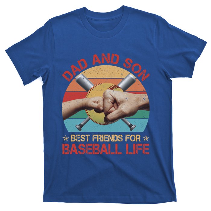 Retro Dad And Son Best Friends For Softball Life Fathers Day Funny Gift T-Shirt