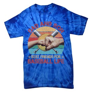 Retro Dad And Son Best Friends For Softball Life Fathers Day Funny Gift Tie-Dye T-Shirt