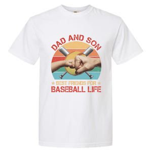 Retro Dad And Son Best Friends For Softball Life Fathers Day Funny Gift Garment-Dyed Heavyweight T-Shirt