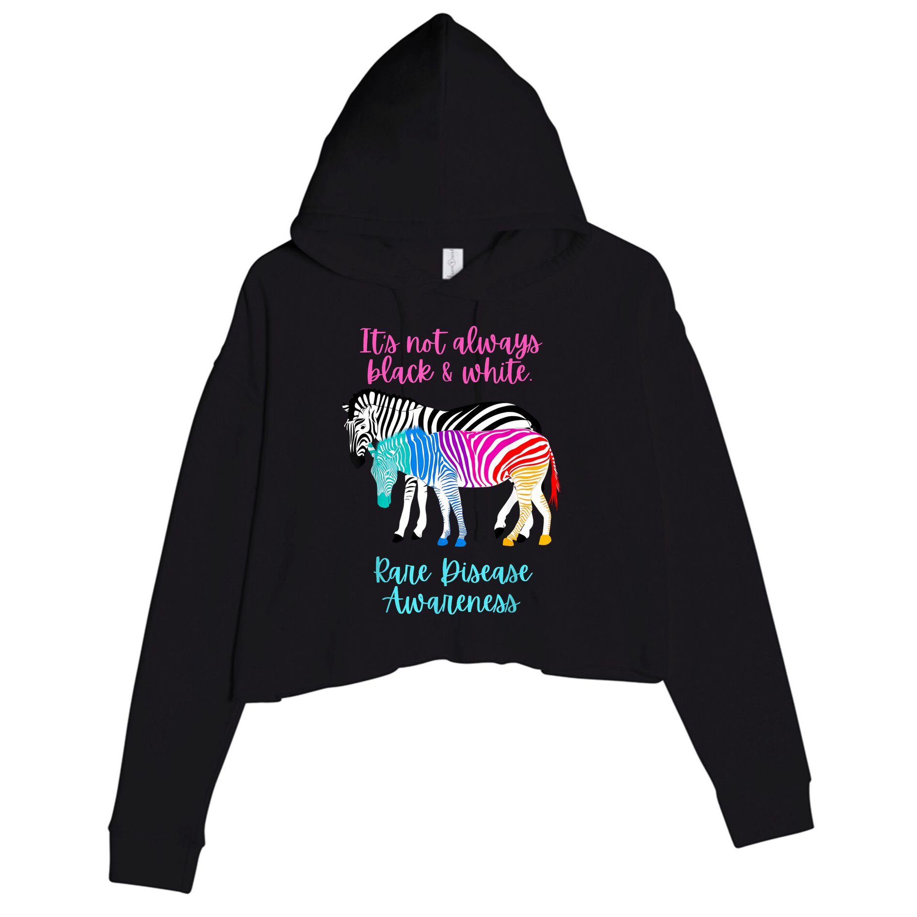 Rare Disease Awareness Proud Rare Disease Day 2025 Crop Fleece Hoodie