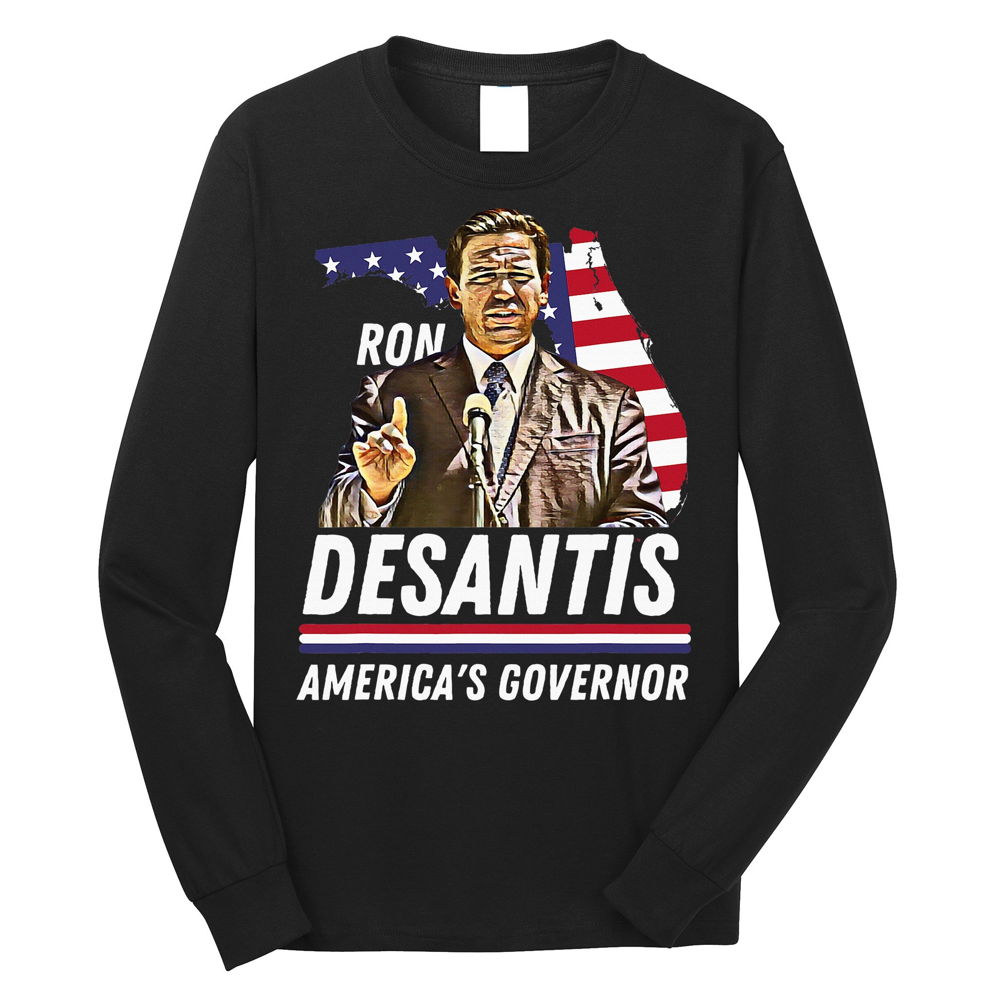 Ron Desantis AmericaS Governor Florida Us Flag Long Sleeve Shirt
